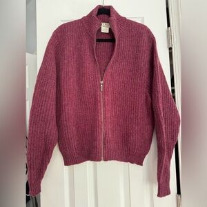Vintage L.L. Bean wool alpaca blend full zip sweater size M